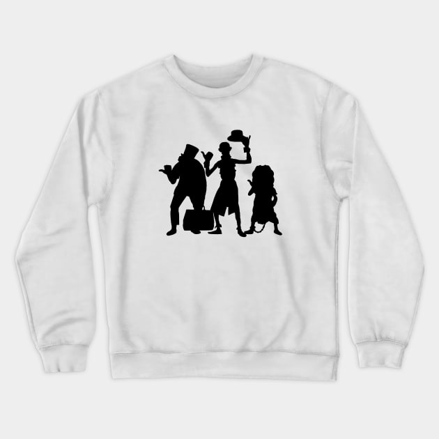 Hitchhiking Ghosts Silhouette Black Crewneck Sweatshirt by FandomTrading